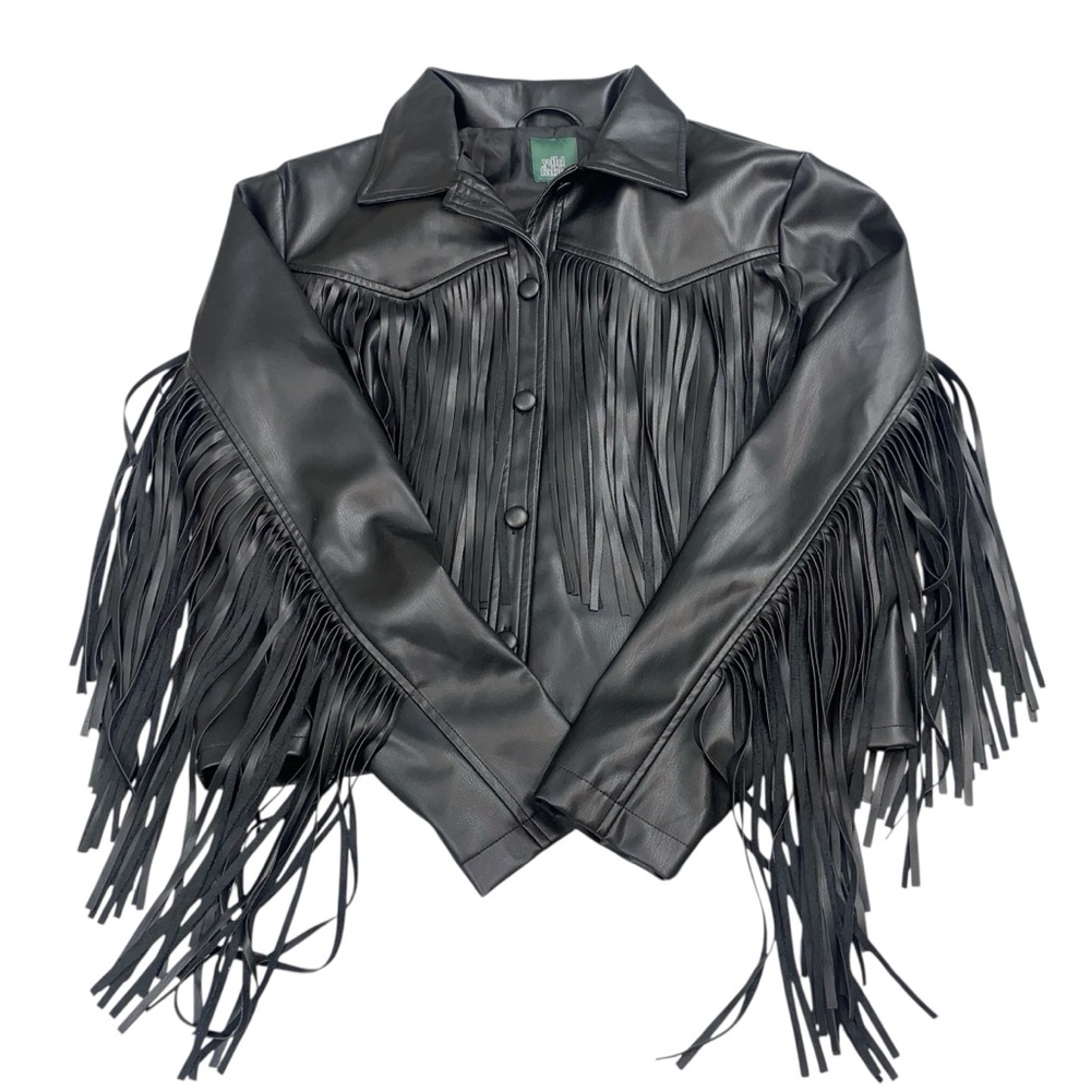 Wild Fable Fringe Black Faux Leather Jacket Size XL
Western Boho Cowgirl Country - Picture 12 of 16